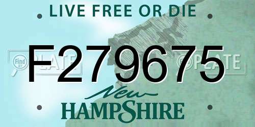 F279675 New Hampshire License Plate