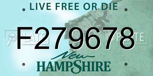 F279678 New Hampshire License Plate
