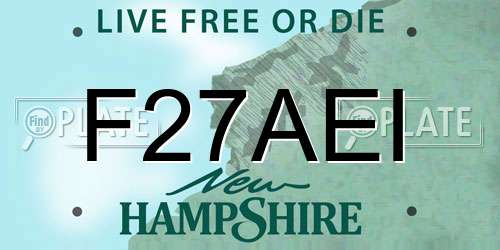 F27AEI New Hampshire License Plate