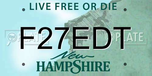 F27EDT New Hampshire License Plate