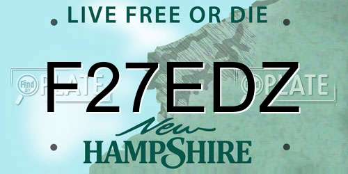 F27EDZ New Hampshire License Plate