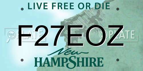 F27EOZ New Hampshire License Plate