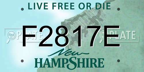 F2817E New Hampshire License Plate