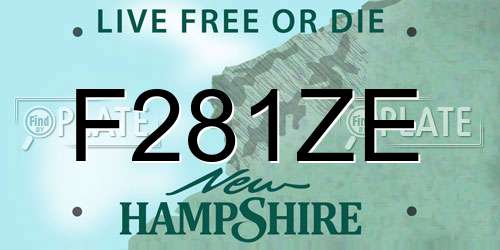 F281ZE New Hampshire License Plate