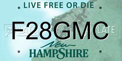F28GMC New Hampshire License Plate