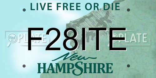 F28ITE New Hampshire License Plate