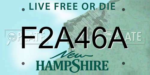F2A46A New Hampshire License Plate