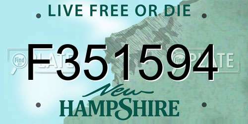 F351594 New Hampshire License Plate