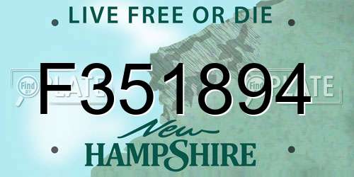 F351894 New Hampshire License Plate
