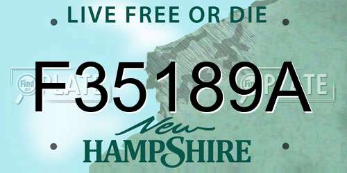 F35189A New Hampshire License Plate