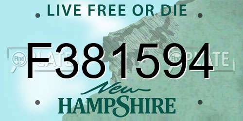 F381594 New Hampshire License Plate