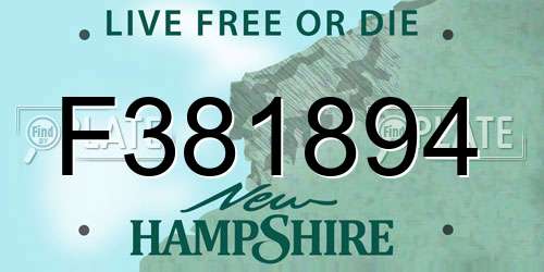 F381894 New Hampshire License Plate