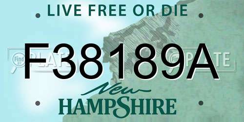 F38189A New Hampshire License Plate