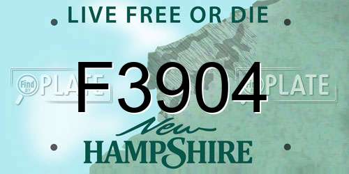 F3904 New Hampshire License Plate