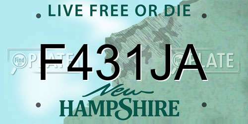 F431JA New Hampshire License Plate