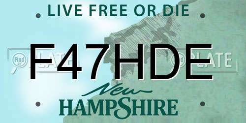 F47HDE New Hampshire License Plate