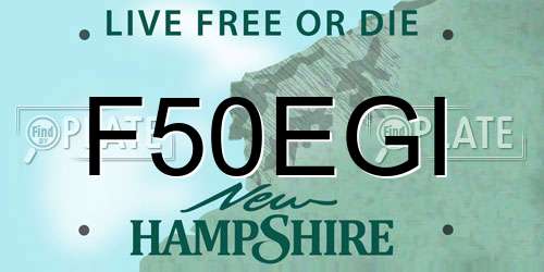 F50EGI New Hampshire License Plate
