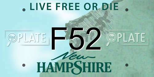 F52 New Hampshire License Plate