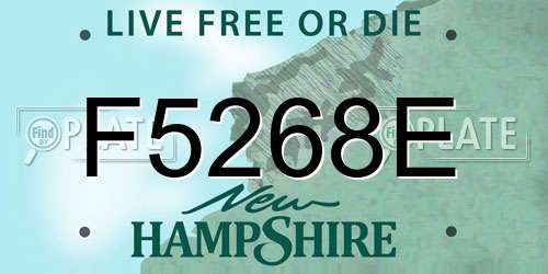 F5268E New Hampshire License Plate