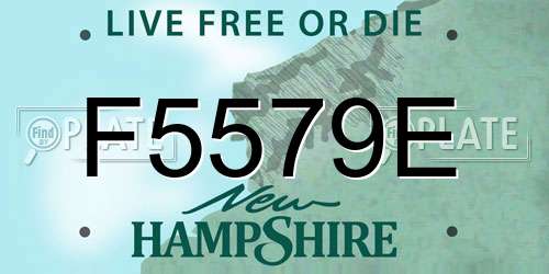 F5579E New Hampshire License Plate