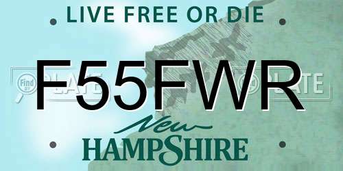 F55FWR New Hampshire License Plate