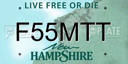 F55MTT New Hampshire License Plate
