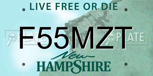 F55MZT New Hampshire License Plate
