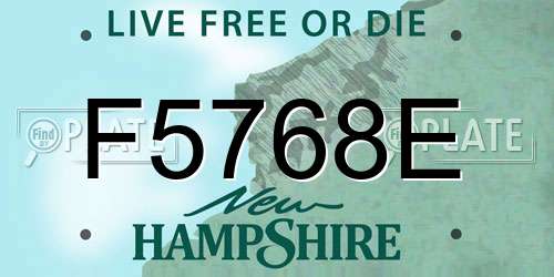 F5768E New Hampshire License Plate