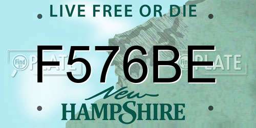 F576BE New Hampshire License Plate