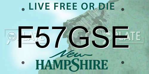 F57GSE New Hampshire License Plate