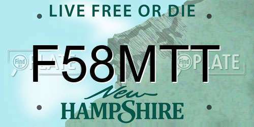 F58MTT New Hampshire License Plate