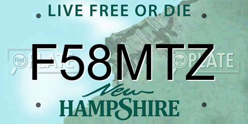 F58MTZ New Hampshire License Plate