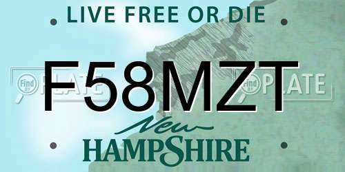 F58MZT New Hampshire License Plate