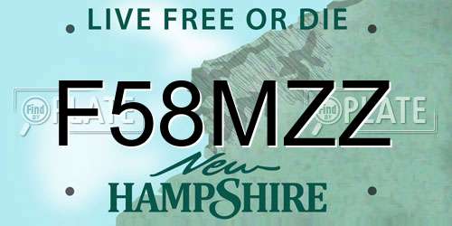 F58MZZ New Hampshire License Plate
