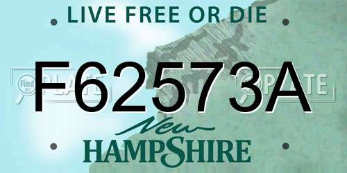 F62573A New Hampshire License Plate