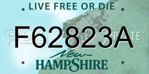 F62823A New Hampshire License Plate