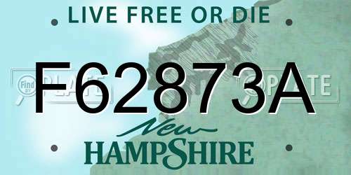F62873A New Hampshire License Plate