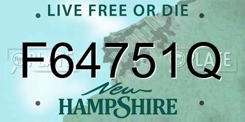 F64751Q New Hampshire License Plate