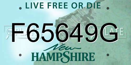 F65649G New Hampshire License Plate