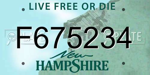 F675234 New Hampshire License Plate