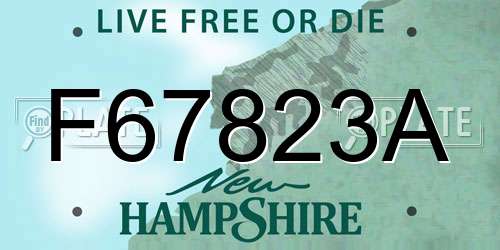 F67823A New Hampshire License Plate