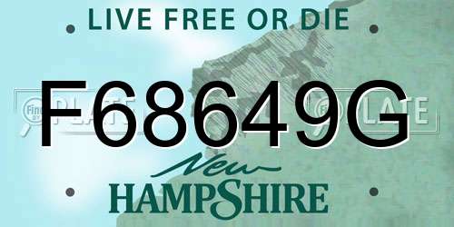 F68649G New Hampshire License Plate