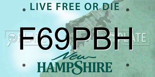 F69PBH New Hampshire License Plate
