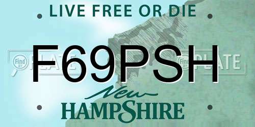 F69PSH New Hampshire License Plate
