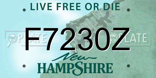 F7230Z New Hampshire License Plate