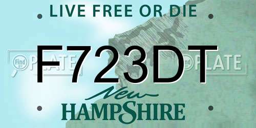 F723DT New Hampshire License Plate