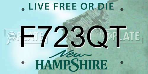 F723QT New Hampshire License Plate