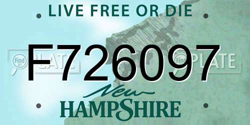 F726097 New Hampshire License Plate
