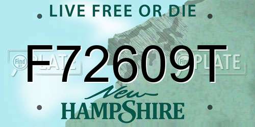 F72609T New Hampshire License Plate