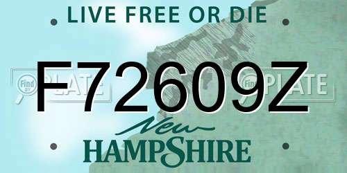 F72609Z New Hampshire License Plate